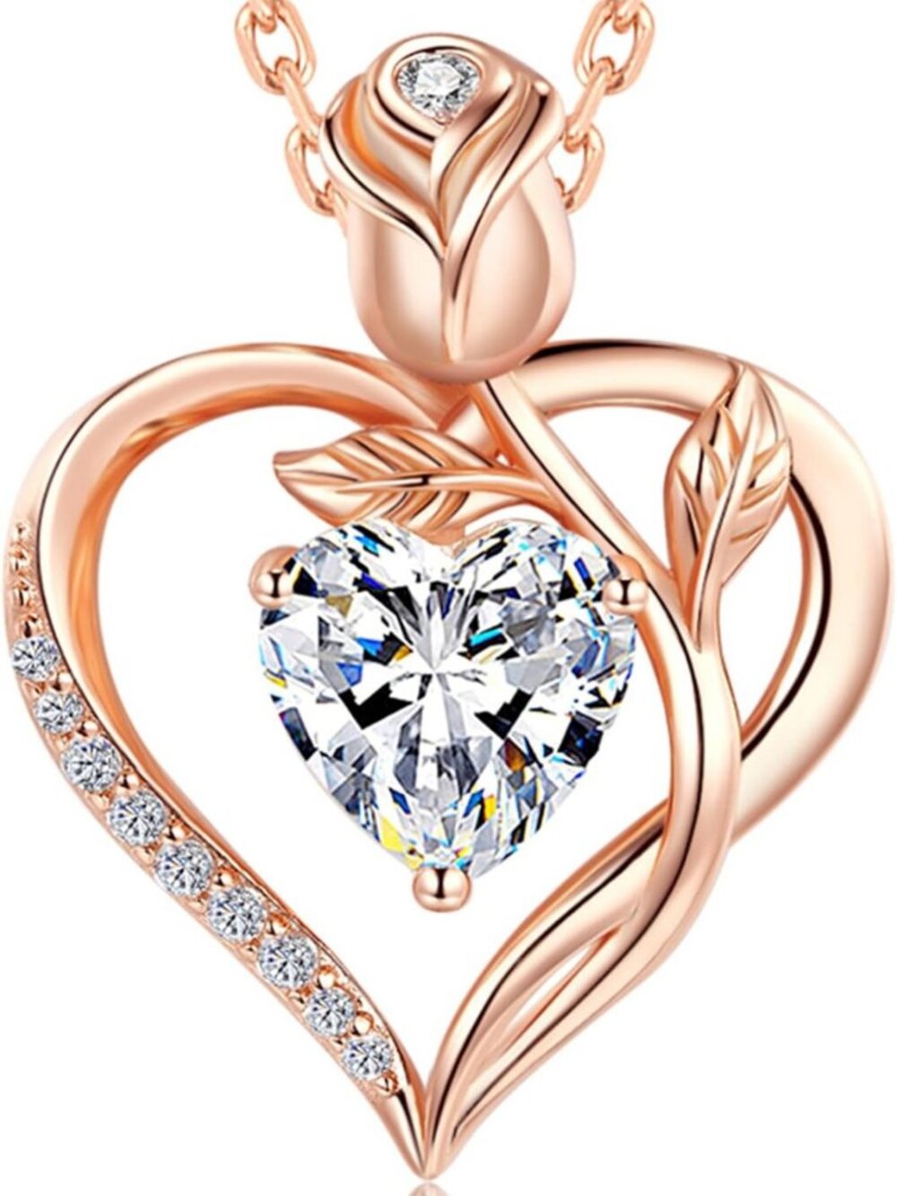 Elegant Heart Birthstone Necklace for Women - Sterling Silver Jewelry Gift